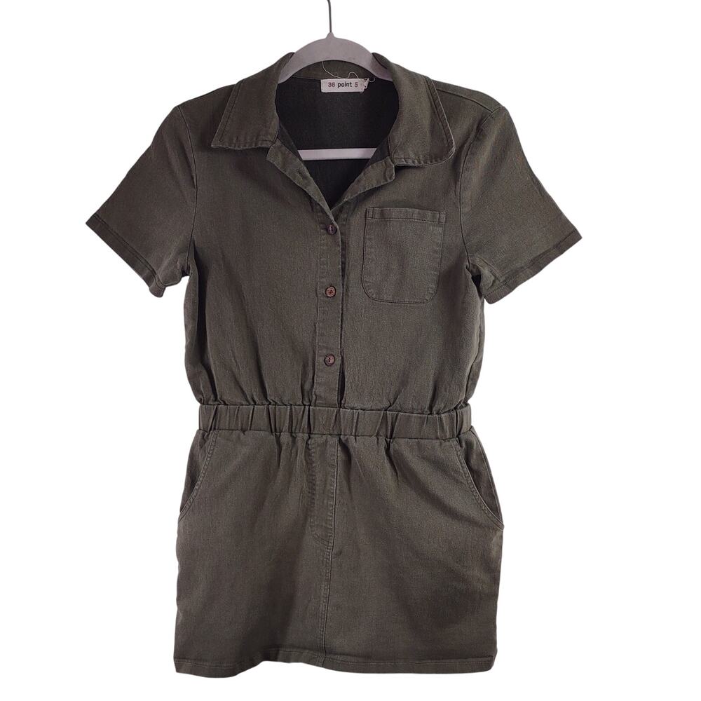 36 Point 5 Army Green Mini Dress, Size Medium